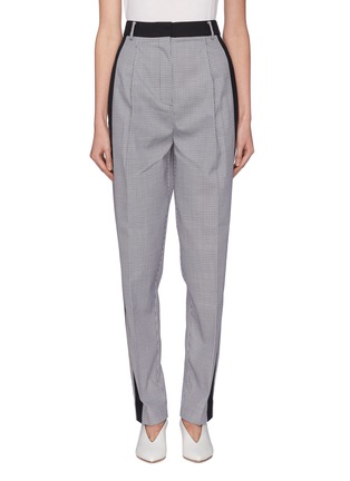 Main View - Click To Enlarge - TIBI - Stripe outseam houndstooth pants