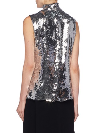 Back View - Click To Enlarge - TIBI - Sequin sleeveless turtleneck top