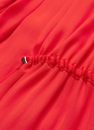 Detail View - Click To Enlarge - TIBI - Drawstring waist ruched georgette midi dress