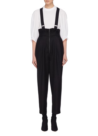 Main View - Click To Enlarge - TIBI - Wool twill paperbag tuxedo jumpsuit