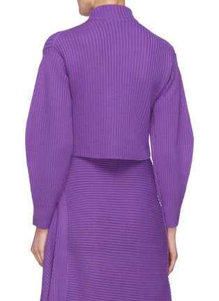 Back View - Click To Enlarge - TIBI - Cocoon sleeve Merino wool rib knit sweater