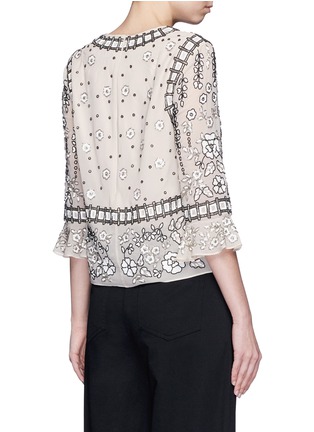 Back View - Click To Enlarge - NEEDLE & THREAD - 'Antique Lace' sequin bead floral embellished top