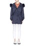 Main View - Click To Enlarge - AREA - Fur trim dot embossed parka