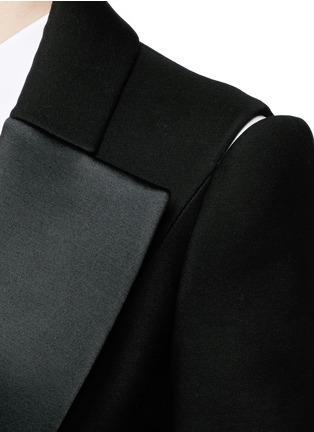 Detail View - Click To Enlarge - DICE KAYEK - Made-to-Order<br/><br/>Open shoulder ruffle peplum tuxedo jacket