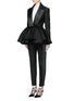 Figure View - Click To Enlarge - DICE KAYEK - Made-to-Order<br/><br/>Open shoulder ruffle peplum tuxedo jacket