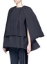 Front View - Click To Enlarge - DICE KAYEK - Made-to-Order<br/><br/>'Jumbo' ruffle pleat crepe cape