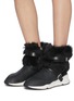 Figure View - Click To Enlarge - ASH - 'Moloko S' belted faux fur panel leather sneaker boots