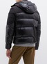 Detail View - Click To Enlarge - TRICKCOO - Detachable hood patchwork 10D nylon unisex down puffer jacket