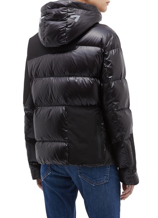 Back View - Click To Enlarge - TRICKCOO - Detachable hood patchwork 10D nylon unisex down puffer jacket