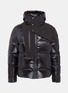 Main View - Click To Enlarge - TRICKCOO - Detachable hood patchwork 10D nylon unisex down puffer jacket