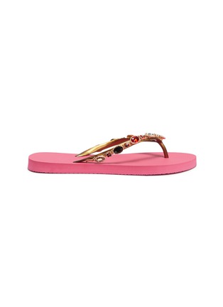 Main View - Click To Enlarge - UZURII - 'Colorful Romy' crystal thong sandals