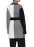 Back View - Click To Enlarge - THE KEIJI - Detachable turtleneck panel belted colourblock long cardigan