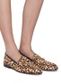 Figure View - Click To Enlarge - SAM EDELMAN - 'Lorraine' horsebit leopard print cow hair step-in loafers
