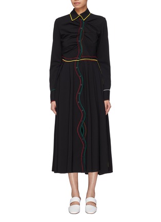 Main View - Click To Enlarge - 72722 - 'Louise Bonnet' detachable skirt wavy placket shirt dress