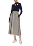Figure View - Click To Enlarge - 72722 - Stripe wool houndstooth skirt