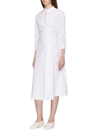 Front View - Click To Enlarge - JIL SANDER - Convertible button front shirt dress