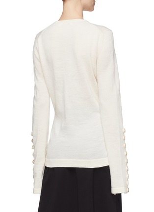 Back View - Click To Enlarge - JIL SANDER - Button cuff wool knit top