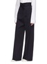 Front View - Click To Enlarge - JIL SANDER - Belted twill wide leg pants