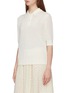 Front View - Click To Enlarge - JIL SANDER - Crochet knit polo shirt