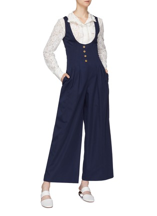 Figure View - Click To Enlarge - 72722 - Button scoop front jumpsuit