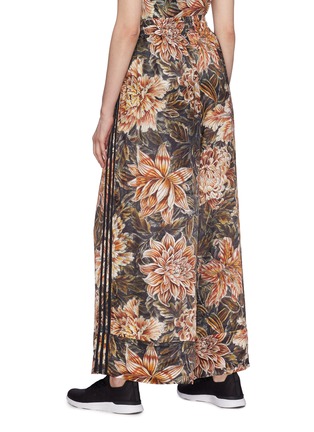 Back View - Click To Enlarge - Y-3 - 3-Stripes outseam floral print wide leg track pants