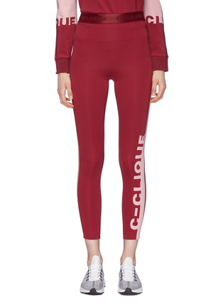 Main View - Click To Enlarge - 10421 - 'Annuvolare 3' logo print stripe outseam performance leggings