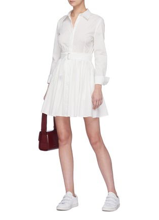 Figure View - Click To Enlarge - 72723 - Belted pleated shirt dress
