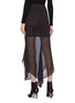 Back View - Click To Enlarge - 72723 - Rose print asymmetric silk skirt