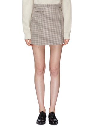 Main View - Click To Enlarge - THEORY - 'Snap Mini' houndstooth wrap skirt