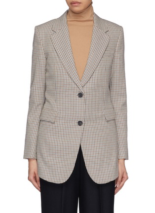 Main View - Click To Enlarge - THEORY - 'Super Cinch' cotton-virgin wool houndstooth blazer