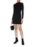Figure View - Click To Enlarge - THEORY - Rib knit panel mock neck dress