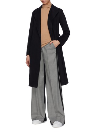 Figure View - Click To Enlarge - THEORY - Belted cashmere melton wrap trench coat