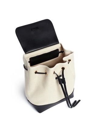 Detail View - Click To Enlarge - MANSUR GAVRIEL - Mini leather canvas combo backpack