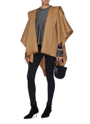 Figure View - Click To Enlarge - THEORY - Belted wool-cashmere melton poncho