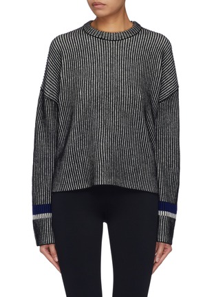 Main View - Click To Enlarge - THEORY - Colourblocked cuff stripe oversized cashmere sweater