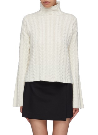Main View - Click To Enlarge - THEORY - Bell sleeve cashmere cable knit turtleneck sweater