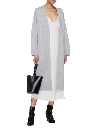 Figure View - Click To Enlarge - THEORY - Belted wool-cashmere long robe cardigan