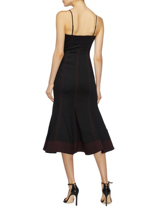Back View - Click To Enlarge - C/MEO COLLECTIVE - 'Harmonious' contrast topstitching flared camisole dress