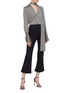 Figure View - Click To Enlarge - C/MEO COLLECTIVE - 'Harmonious' contrast topstitching cropped flared pants