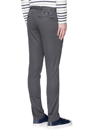 Back View - Click To Enlarge - PS PAUL SMITH - Dot jacquard slim fit twill chinos