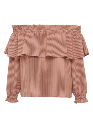 Main View - Click To Enlarge - TOPSHOP - Stripe ruffle off-shoulder top