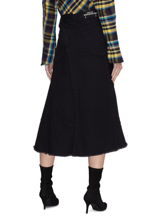 Back View - Click To Enlarge - GROUND ZERO - Deconstructed denim mock wrap skirt
