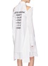 Back View - Click To Enlarge - GROUND ZERO - Slogan print cold shoulder layered shirt dress
