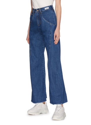 Front View - Click To Enlarge - GROUND ZERO - Panelled wide leg jeans