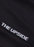  - THE UPSIDE - 'NYC' logo stripe outseam cropped compression leggings