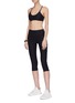 Figure View - Click To Enlarge - THE UPSIDE - 'NYC' logo stripe outseam cropped compression leggings