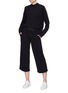 Figure View - Click To Enlarge - VINCE - Drawstring smocked waistband sweat culottes