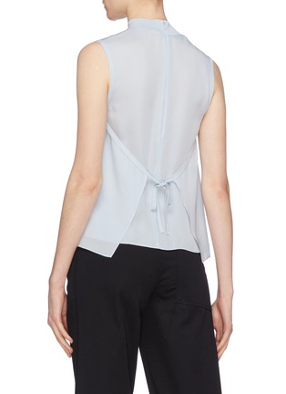 Back View - Click To Enlarge - VINCE - Tie back overlay silk georgette sleeveless top