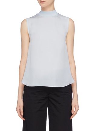 Main View - Click To Enlarge - VINCE - Tie back overlay silk georgette sleeveless top