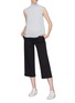Figure View - Click To Enlarge - VINCE - Tie back overlay silk georgette sleeveless top